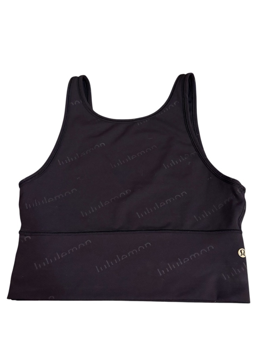 Lululemon Black Longline Sports Bra | Size 4 (Estimated) | Medium Support